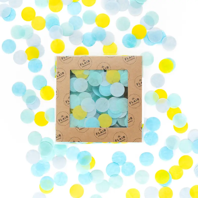 Confeti ecológico aqua y amarillo