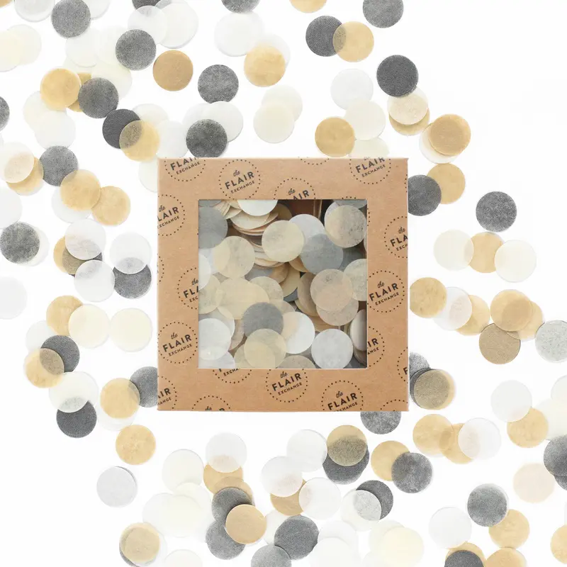 Confeti plata dorado y blanco ecológico natural