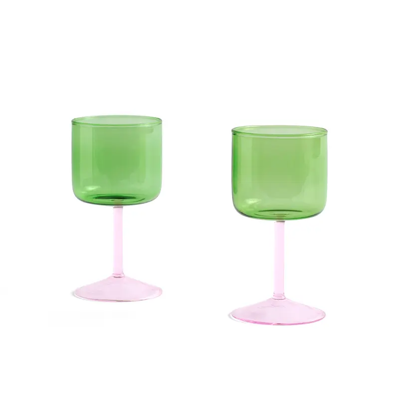 Copas Tint Wine Glass Set de 2 - Verde y rosa