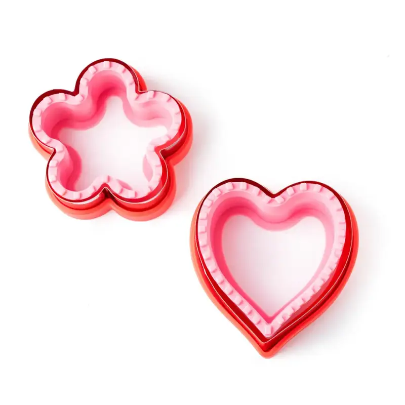 Cortadores con sellador para sándwich Lekkabox - Flor y Corazón