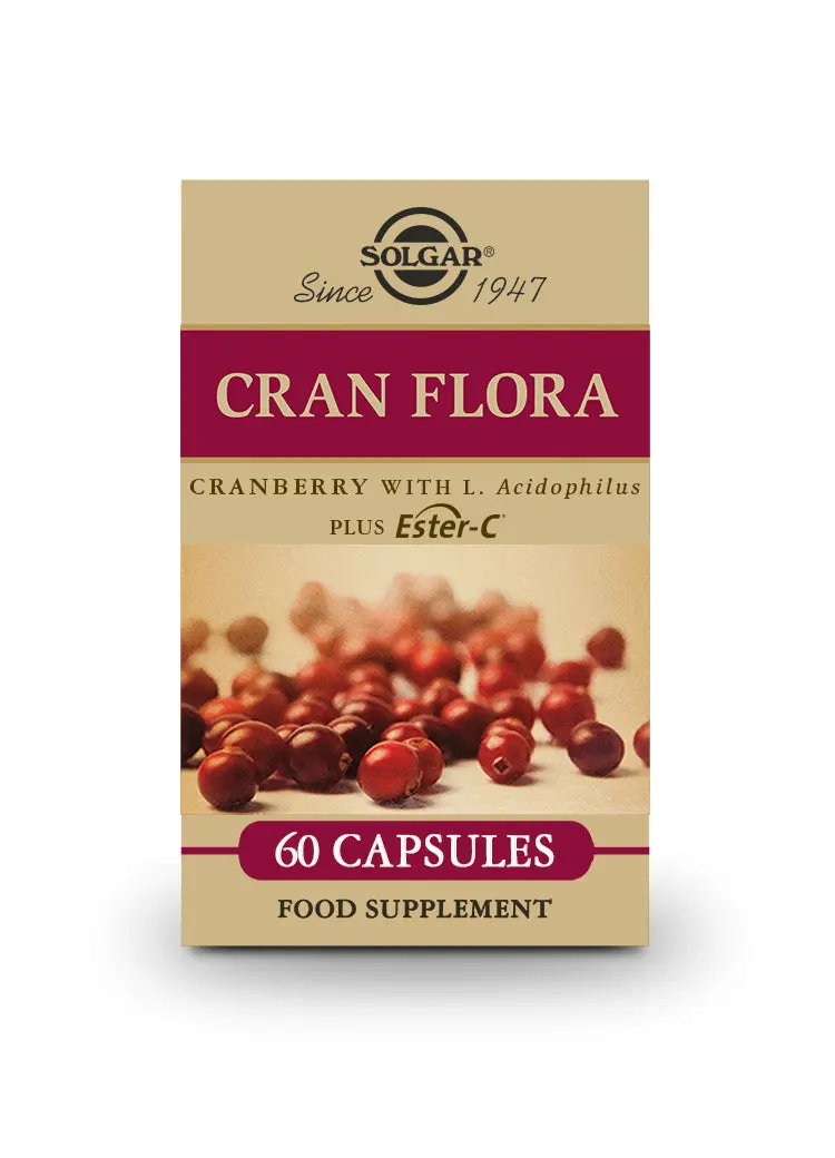 Cran Flora (Arándano Rojo con Probióticos y Ester-C®) - 60 Cápsulas vegetales