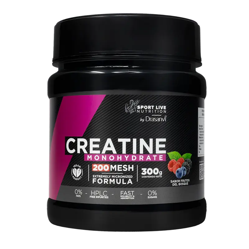Creatina 200 mesh frutos bosque 300g sport live Drasanvi