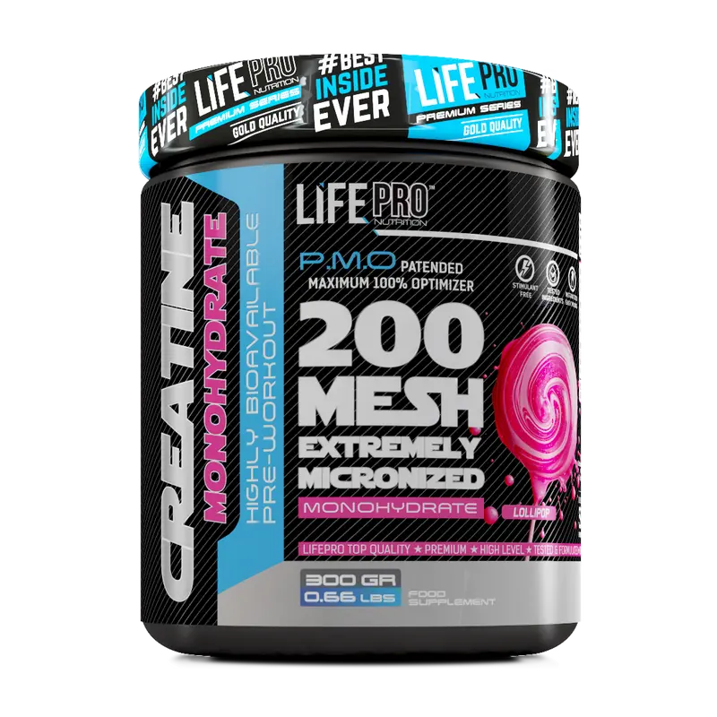 CREATINE MONOHYDRATE 200MESH LIFE PRO 300G LOLLIPOP