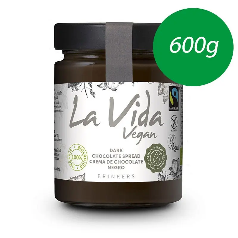 Crema de chocolate negro Bio 600g La Vida Vegan