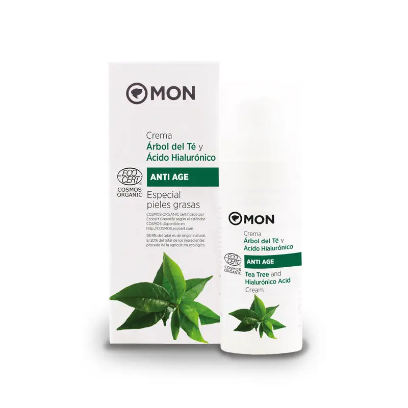 Crema facial de arbol del te y acido hialuronico bio 50 ml Mon Deconatur