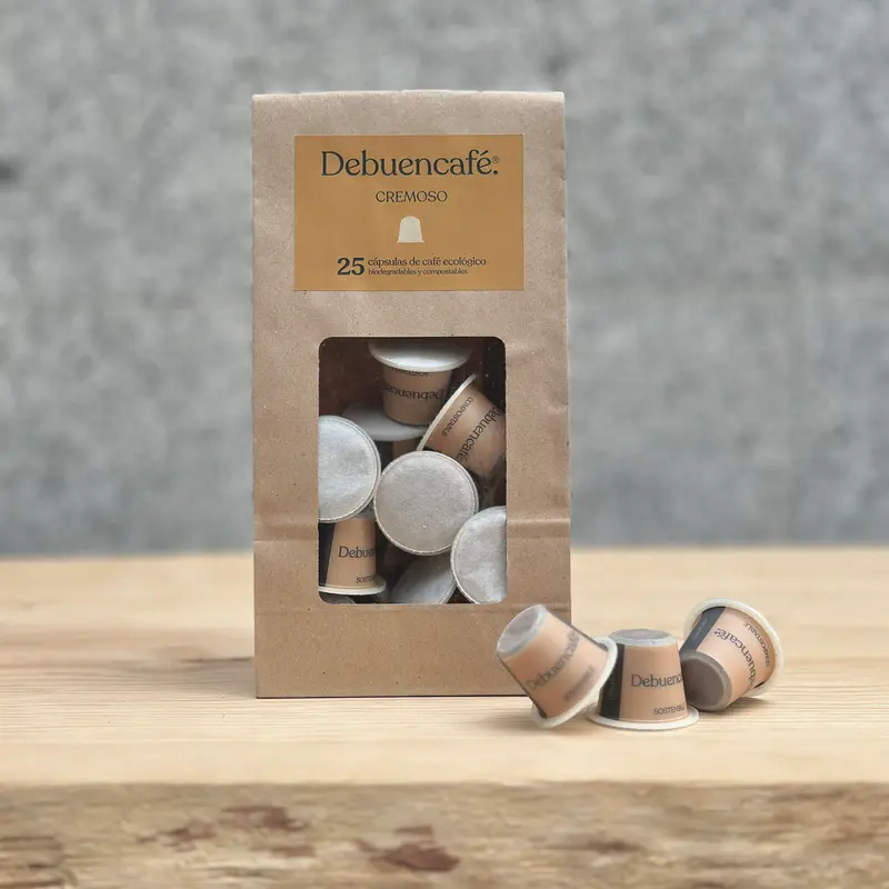 CREMOSO - Bolsa 25 cápsulas compostables de café sostenible.