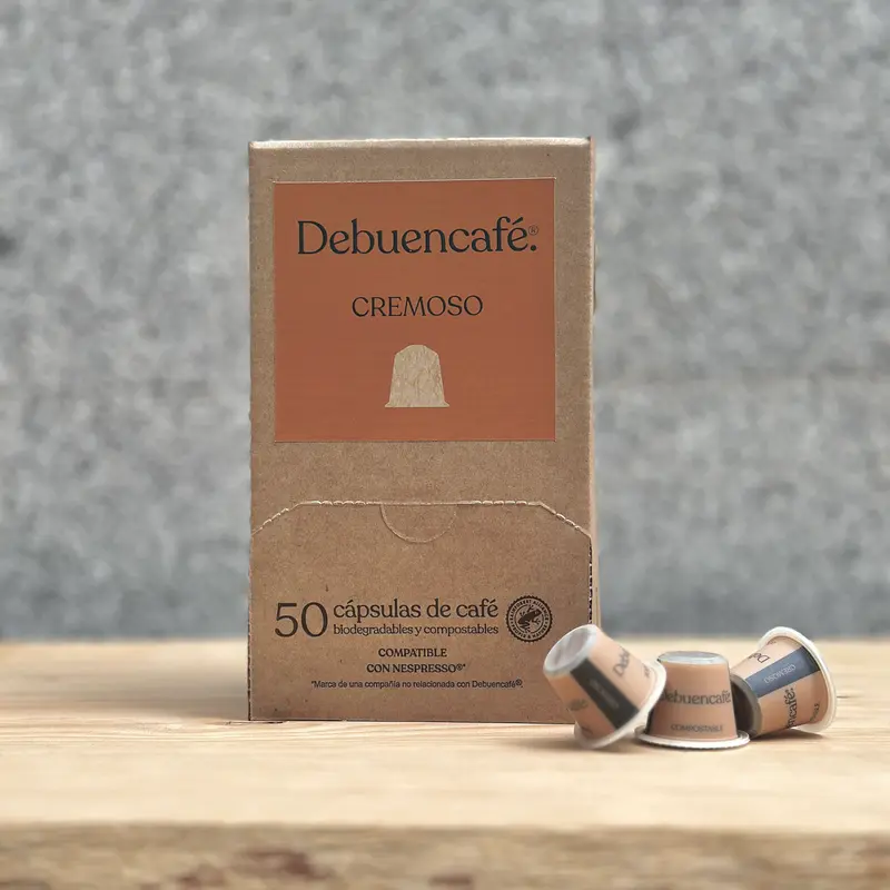 CREMOSO - Dispensador 50 cápsulas compostables de café sostenible.