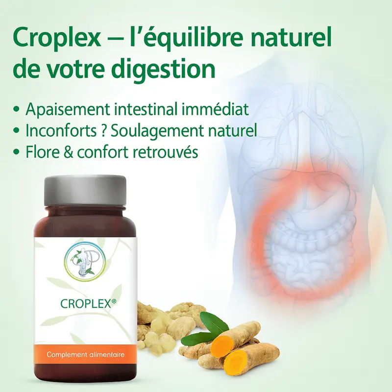Croplex® – Soutien Naturel du Confort Digestif avec Boswellia et Curcuma