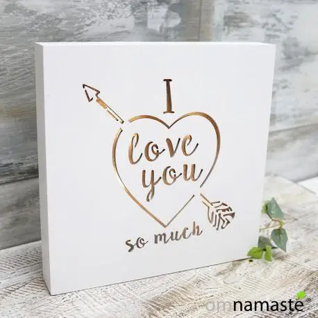 Cuadro luminoso I love you so much 20x20cm