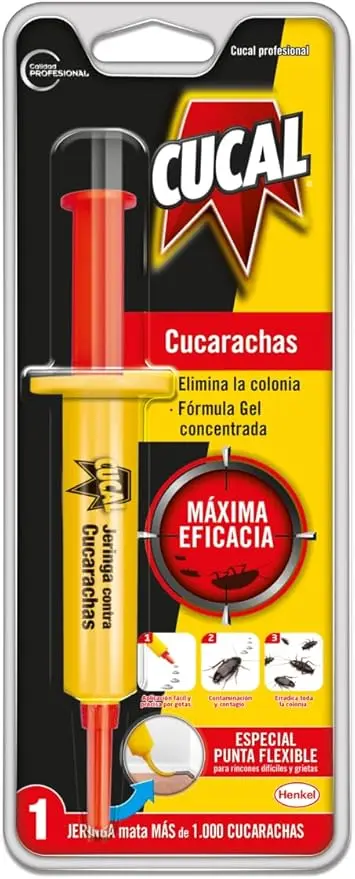 Cucal Cebo en Gel, Insecticida de 100gr para Interiores. Una trampa de acción rápida y duradera para eliminar eficazmente cucarachas y otros insectos rastreros en el hogar.