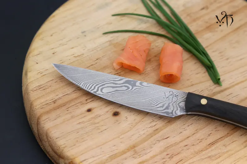 Cuchillo de mesa 100 mm – Acero damasco forjado a mano – Multiuso