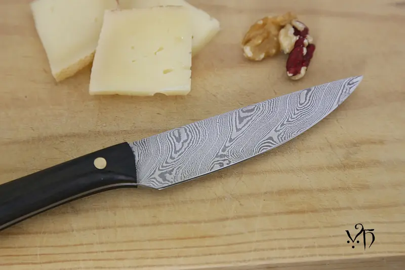 Cuchillo de mesa 100 mm – Acero damasco forjado a mano – Multiuso
