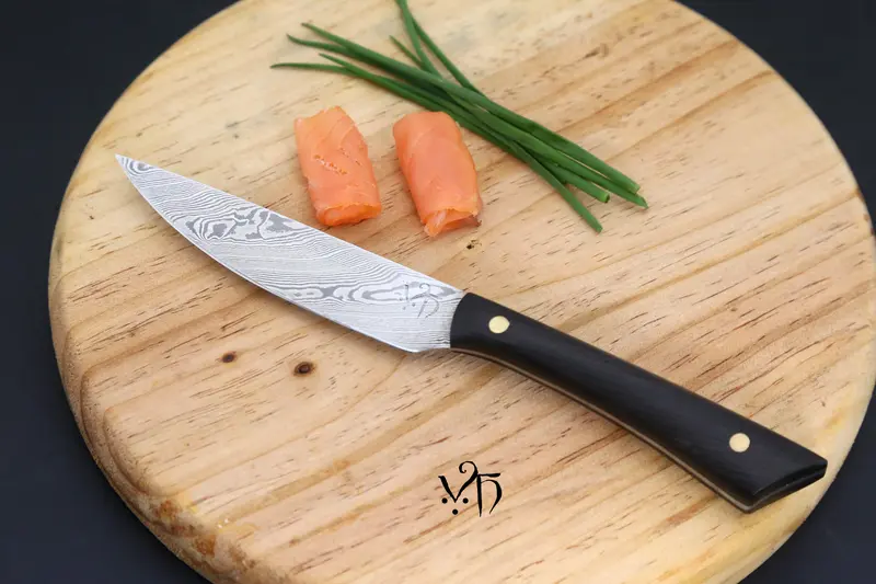 Cuchillo de mesa 100 mm – Acero damasco forjado a mano – Multiuso