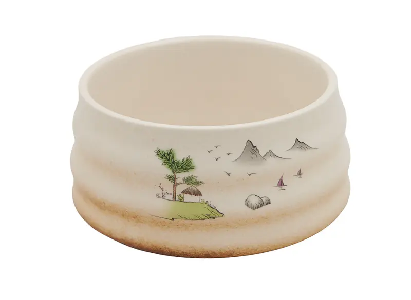 Cuenco de cerámica para matcha con diseño inspirado en la naturaleza n.° 93980