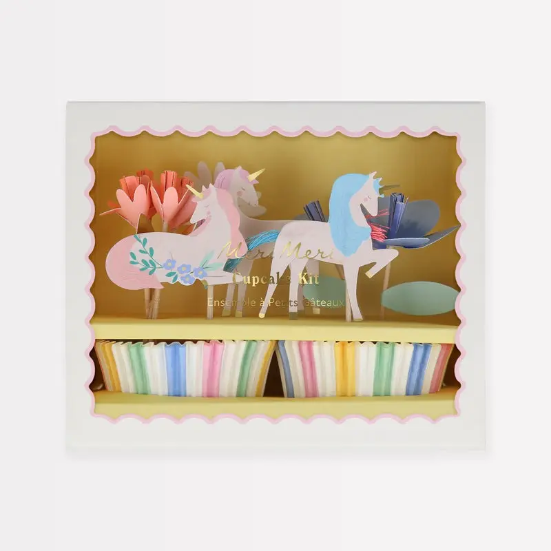 Cupcake Kit de Unicornios con Flores