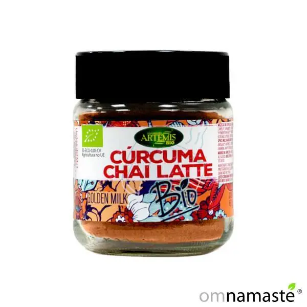 Cúrcuma chai latte golden milk bio 60g tarro cristal