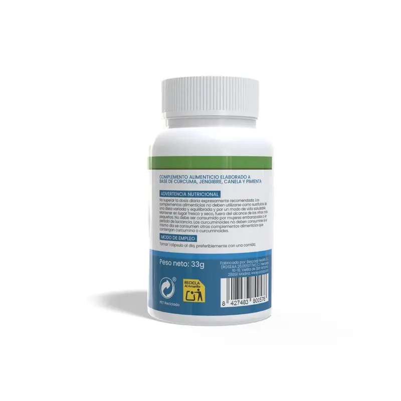 Curcumin+ con Jengibre, Canela y Pimienta 550mg - 60 cápsulas - Sotya