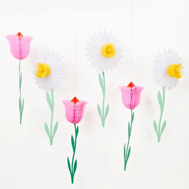 Decoraciones colgantes de flores grandes de papel