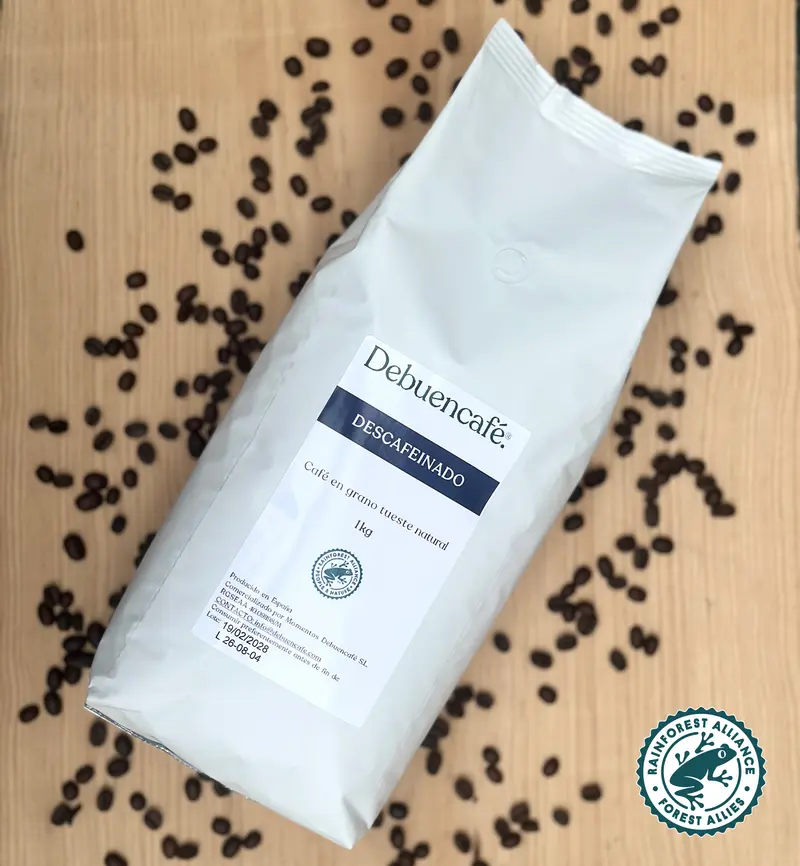 DESCAFEINADO - Bolsa 1000gr de café sostenible en grano