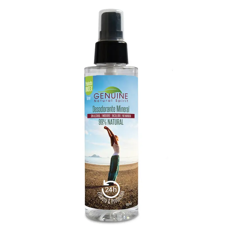 Desodorante mineral sin perfume spray 150 ml Genuine