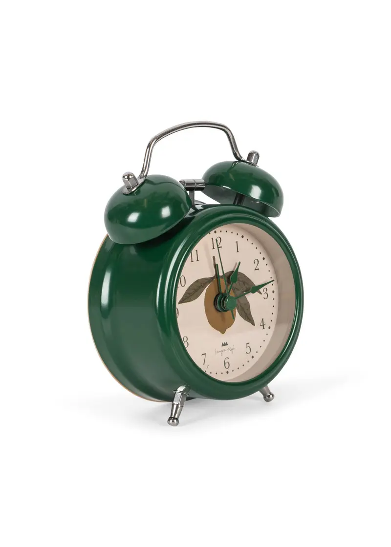 Despertador verde con ilustración de limón