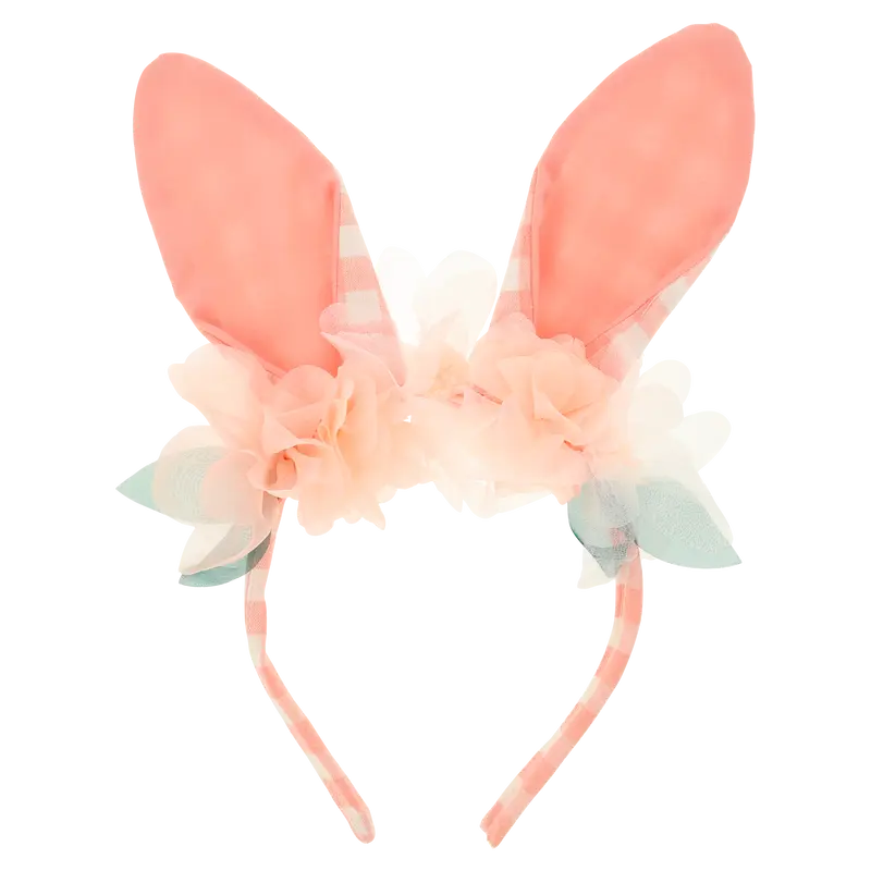 Diadema de conejito de gingham