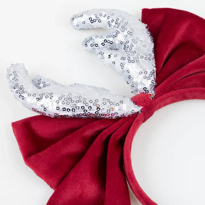 Diadema Navideña con Lazo de Terciopelo