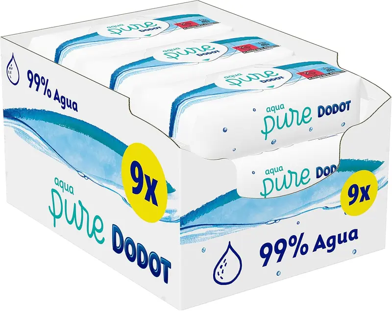 Dodot Toallitas para Bebé Aqua Pure, 432 Unidades (9 Paquetes x 48). El pack de inicio ideal para descubrir la limpieza más pura de Dodot o para tener siempre a mano en casa y en el bolso.