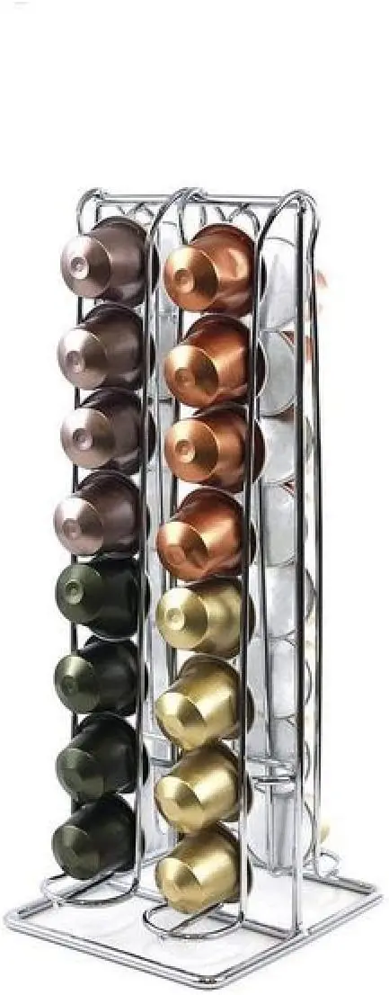 Ducomi Arabica by Quttin, Soporte para Cápsulas Nespresso, Dispensador de Acero para 32 Cápsulas. Diseño de 4 columnas para organizar tus cafés compatibles.