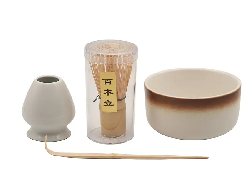 Elegante Juego de Té Matcha Gradiente Blanco n.º 93997