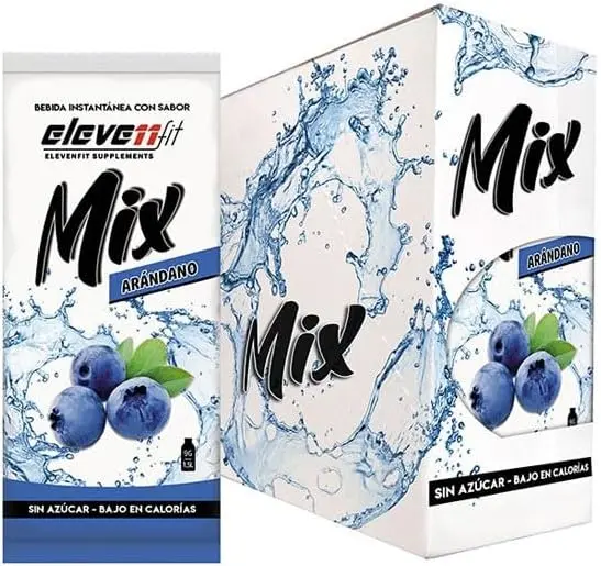 Eleven Fit Mix Bebida Instantánea Sabor Arándano, Caja de 24 Sobres. Disfruta de una hidratación sofisticada y llena de sabor, sin azúcar y con el toque antioxidante de los frutos del bosque.