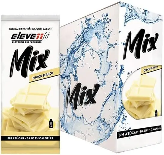 Eleven Fit Mix Bebida Instantánea Sabor Chocolate Blanco, Caja de 24 Sobres. El capricho más dulce y cremoso en una versión sin azúcar, baja en calorías y perfecta para tus batidos y postres.
