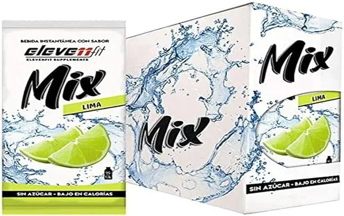 Eleven Fit Mix Bebida Instantánea Sabor Lima, Caja de 24 Sobres. El toque cítrico y refrescante definitivo para tu agua, sin azúcar, bajo en calorías y perfecto para tus cócteles y postres.