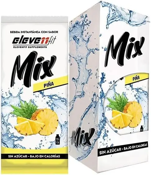 Eleven Fit Mix Bebida Instantánea Sabor Piña, Caja de 12 Sobres. Prueba el sabor más exótico y refrescante en un formato ideal para llevar, sin azúcar y con muy pocas calorías.