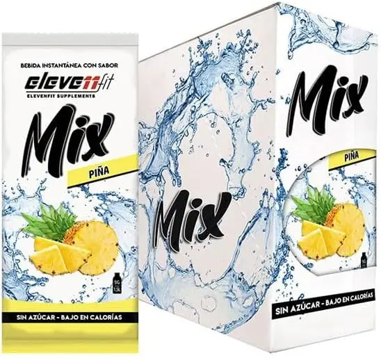 Eleven Fit Mix Bebida Instantánea Sabor Piña, Caja de 24 Sobres. Disfruta del sabor más tropical y refrescante en una bebida sin azúcar, baja en calorías y perfecta para hidratarte.