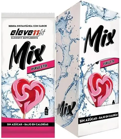 Eleven Fit Mix Bebida Instantánea Sabor Piruleta, Caja de 12 Sobres. Vuelve a la infancia con el sabor de tu golosina favorita, ahora en una bebida sin azúcar, saludable y para todos.