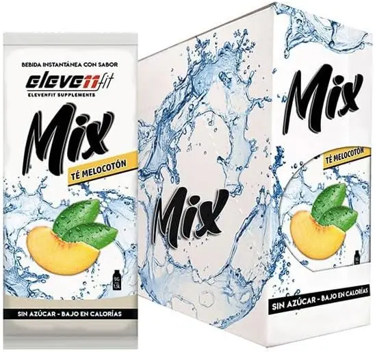 Eleven Fit Mix Bebida Instantánea Sabor Té con Melocotón, Caja de 24 Sobres. Disfruta del clásico té helado de forma saludable