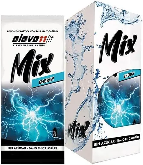 Eleven Fit Mix Sabor Energy, Caja de 12 Sobres. Tu dosis de energía saludable para llevar, sin azúcar y con cafeína para potenciar tu rendimiento físico y mental en cualquier momento y lugar.