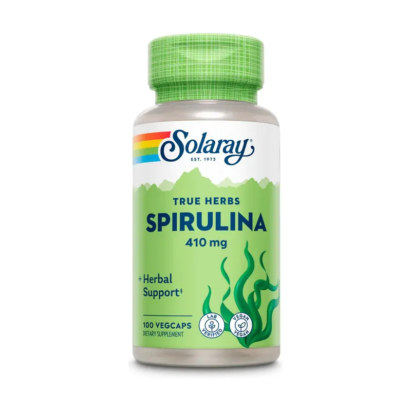 Espirulina-100 VegCaps. Sin gluten. Apto para veganos