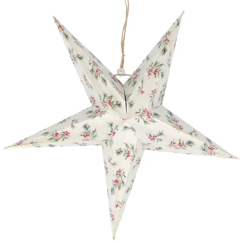 Estrella de Navidad plegable con acebo