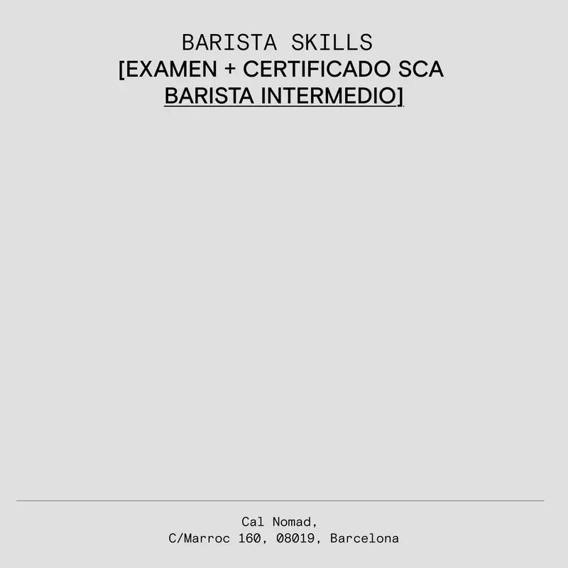 EXAMEN + CERTIFICADO SCA BARISTA INTERMÉDIO