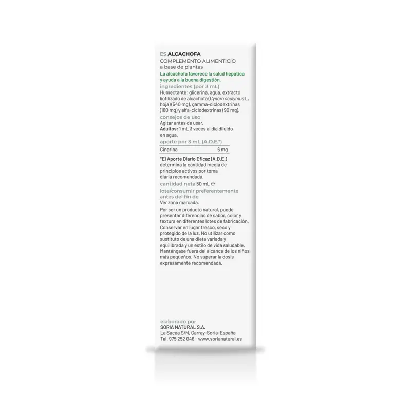 Extracto de Alcachofa S.XXI - 50 ml - Soria Natural
