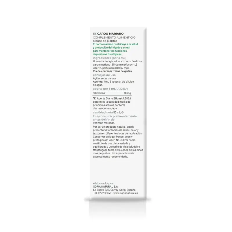 Extracto de Cardo mariano - 50 ml - Soria Natural