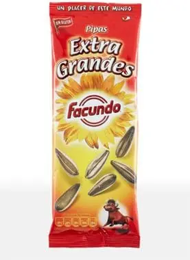 Facundo Pipas de Girasol Extra Grandes Tostadas con Sal, pack de 5 bolsas de 80 gramos. El snack perfecto por su gran tamaño, sabor intenso y textura super crujiente.