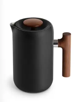Fellow Prensa Francesa Clara Negro Mate con Madera