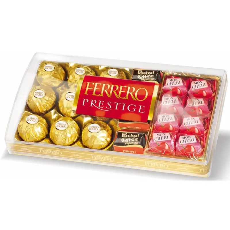 Ferrero Prestige, Surtido de 21 Bombones (246g). Una selección de lujo con los sabores más icónicos de Ferrero