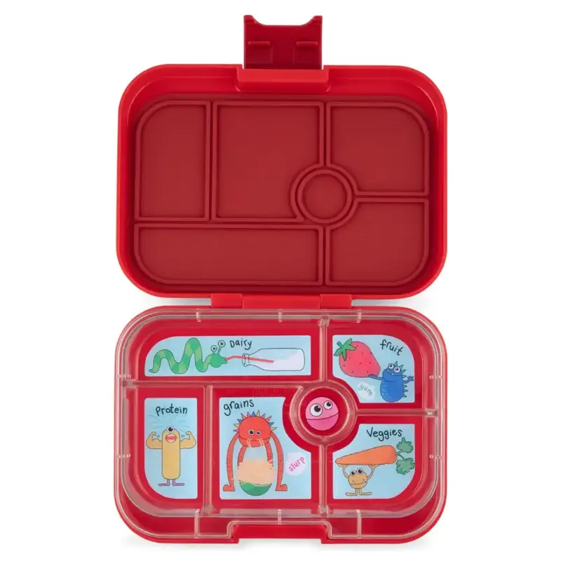 Fiambrera Yumbox Original 6 secciones - Wow Red Funny Monsters