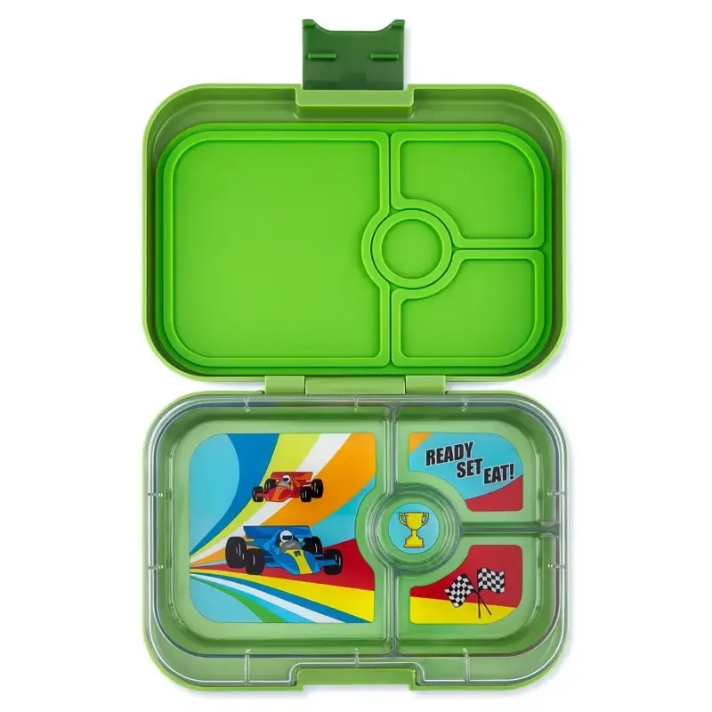 Fiambrera Yumbox Panino 4 secciones - Matcha Green Race Cars