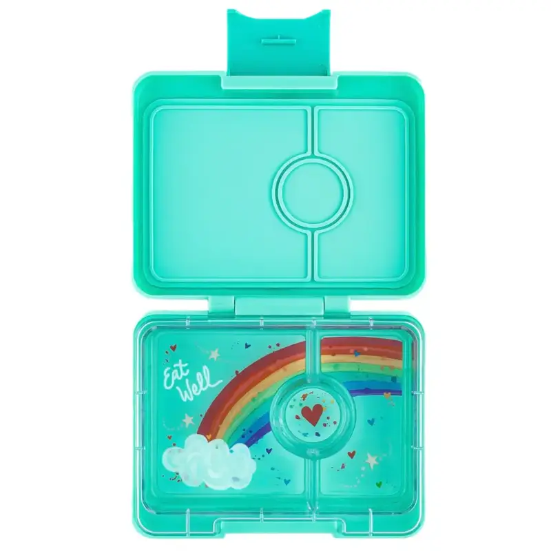 Fiambrera Yumbox Snack 3 secciones - Miami Aqua Rainbow