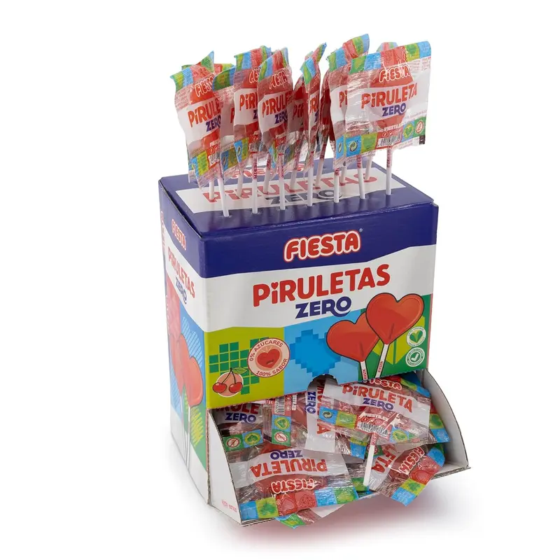 Fiesta Piruletas Zero Sin Azúcar (Caja 70 Unidades)